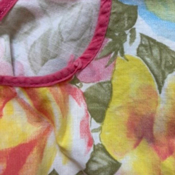 Vintage 70s handmade floral cobblers smock full apron - Picture 9 of 13